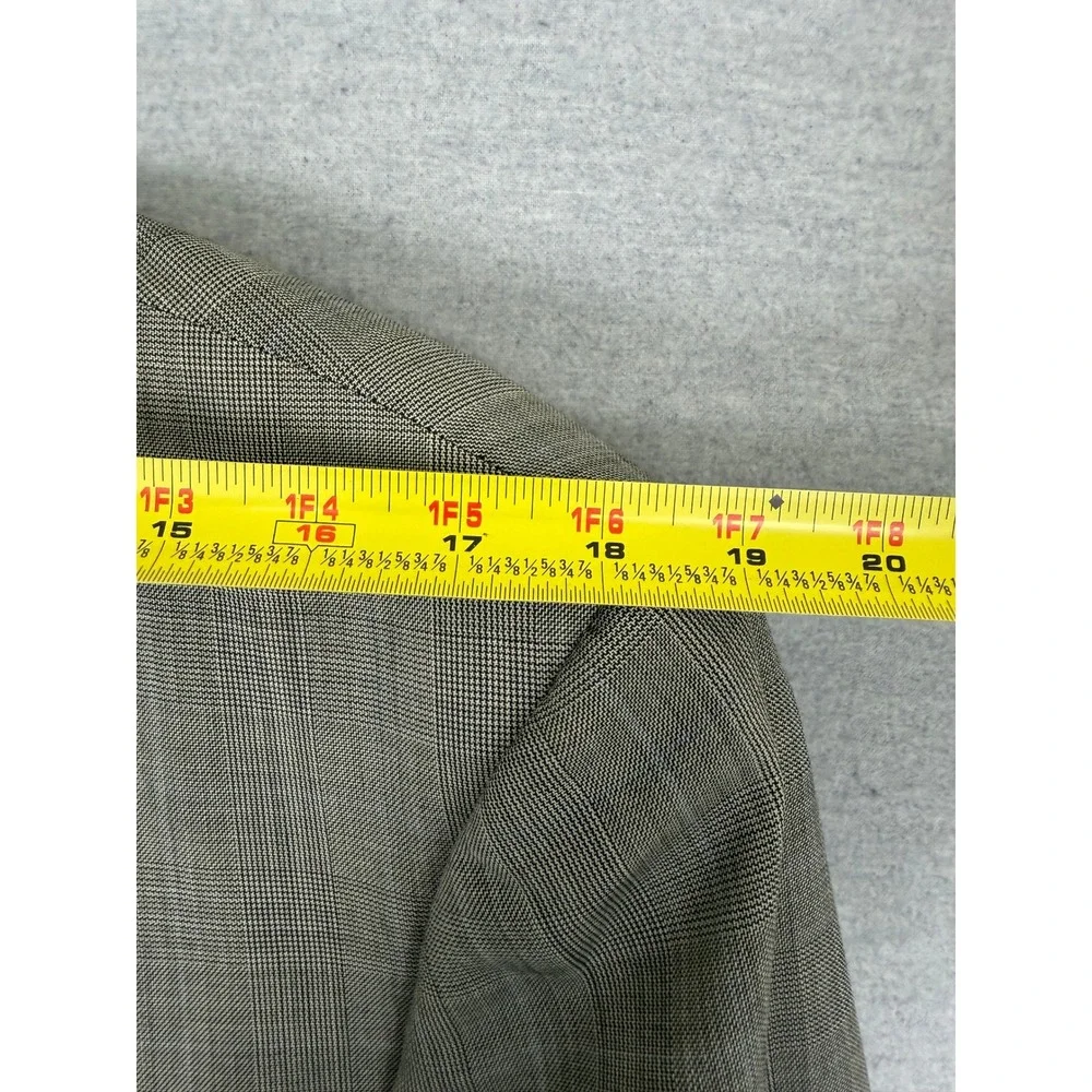 Burberry London Mens 43R Wool Glen Plaid Blazer Sport Coat Grey 2 Button USA